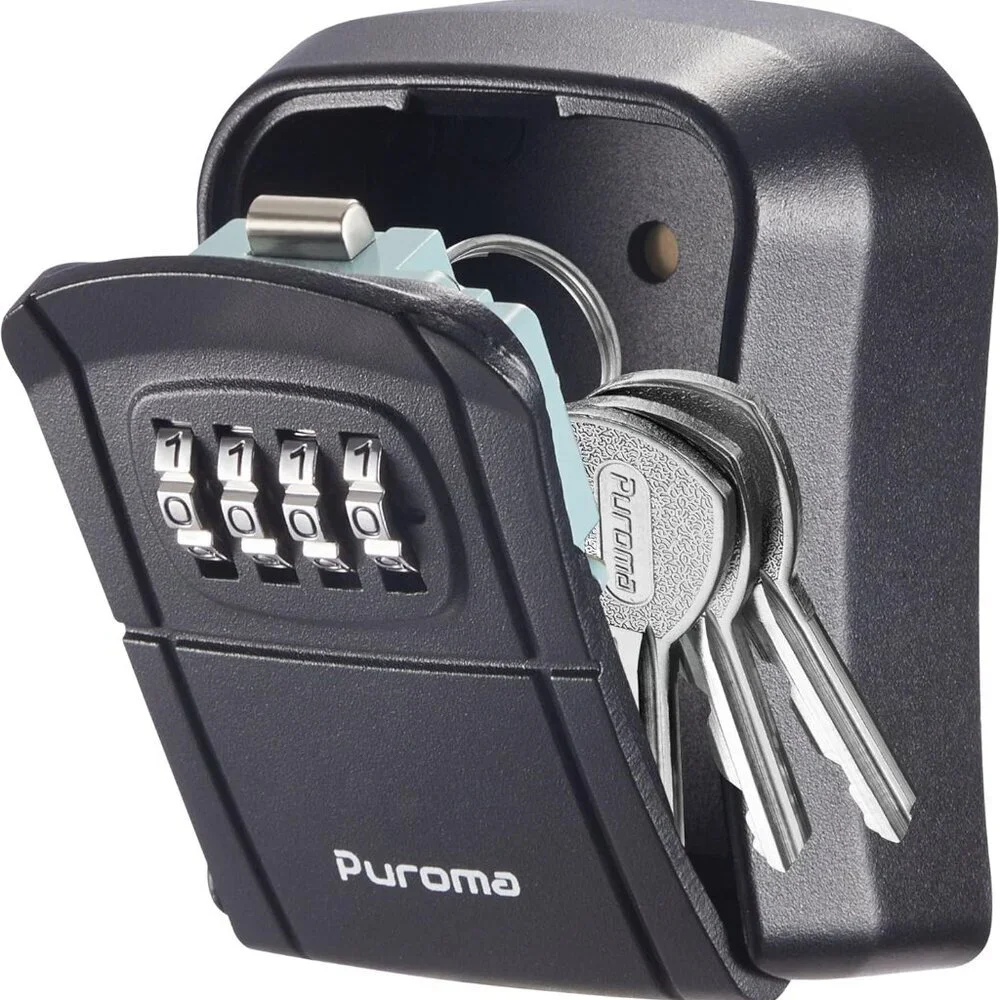 Key Lock Box Combination Lockbox Wall-Mounted Key Storage Box for House Keys, Re